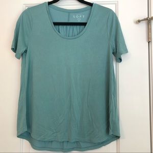 3/$20 LOFT Short Sleeve Swing Tee Aqua S Petite